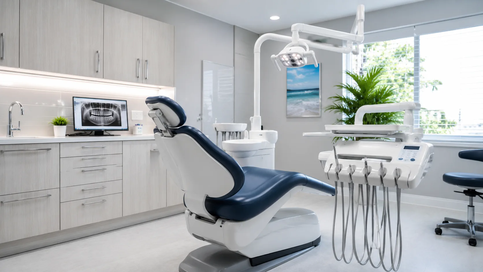 Bright dental treatment room representing medical and clinic cleaning